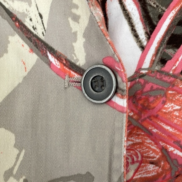 CHICO’S blazer jacket size 1 / M brown orange pockets cotton blend - Picture 5 of 7